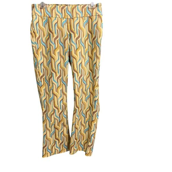 J. McLaughlin Womens Cropped Flat Front Printed Pants Size 6 Pull On Stretch - Picture 1 of 5